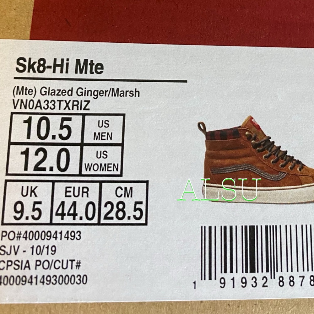 VANS SK8-HI MTE Glazed Ginger Tan Men Sneaker Boot - Picture 10 of 10